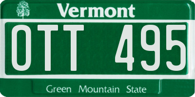 VT license plate OTT495