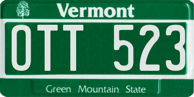 VT license plate OTT523