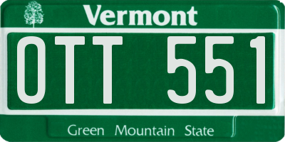 VT license plate OTT551