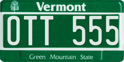 VT license plate OTT555