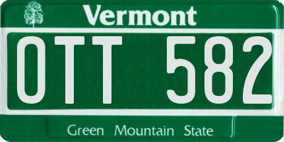 VT license plate OTT582