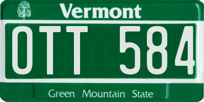 VT license plate OTT584