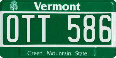 VT license plate OTT586
