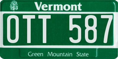VT license plate OTT587