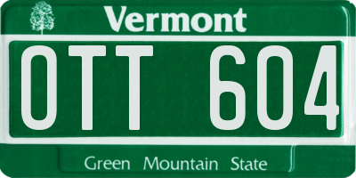 VT license plate OTT604