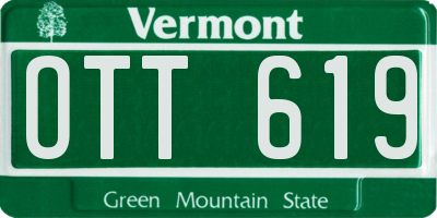 VT license plate OTT619