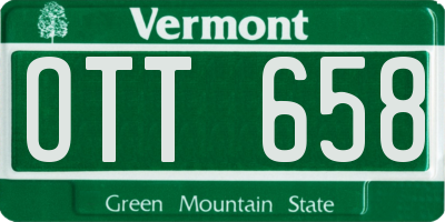 VT license plate OTT658
