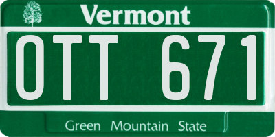 VT license plate OTT671