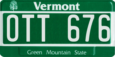 VT license plate OTT676