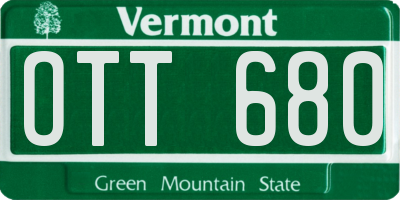 VT license plate OTT680