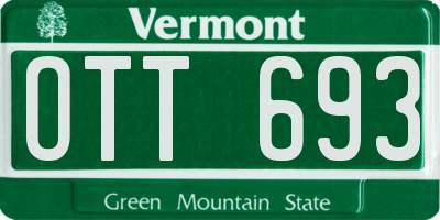 VT license plate OTT693