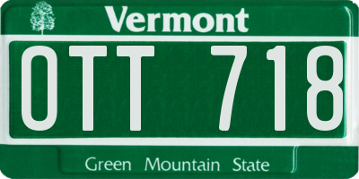 VT license plate OTT718
