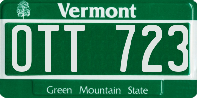 VT license plate OTT723