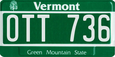 VT license plate OTT736