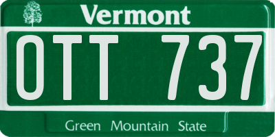 VT license plate OTT737