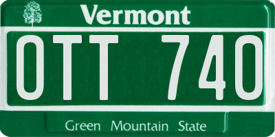 VT license plate OTT740