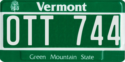 VT license plate OTT744