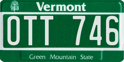VT license plate OTT746