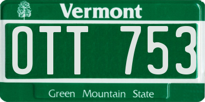 VT license plate OTT753