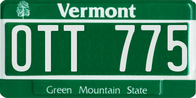 VT license plate OTT775