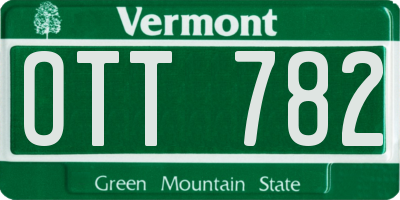 VT license plate OTT782