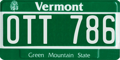 VT license plate OTT786