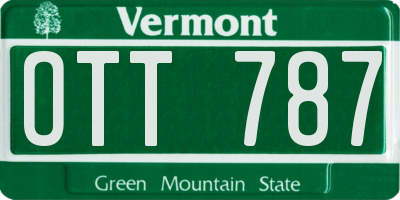 VT license plate OTT787