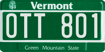 VT license plate OTT801