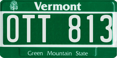 VT license plate OTT813