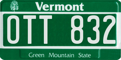 VT license plate OTT832