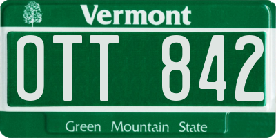 VT license plate OTT842