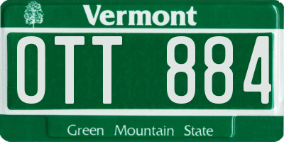VT license plate OTT884