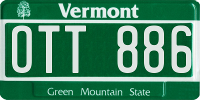 VT license plate OTT886