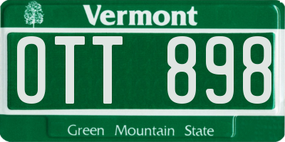 VT license plate OTT898