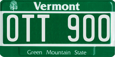 VT license plate OTT900