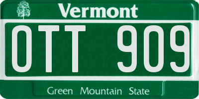 VT license plate OTT909