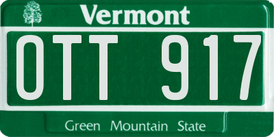 VT license plate OTT917