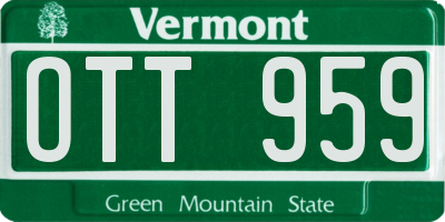 VT license plate OTT959