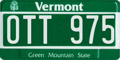 VT license plate OTT975
