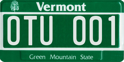 VT license plate OTU001