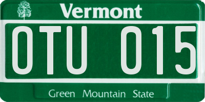 VT license plate OTU015