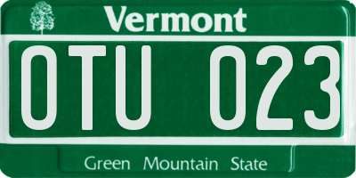 VT license plate OTU023