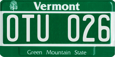 VT license plate OTU026