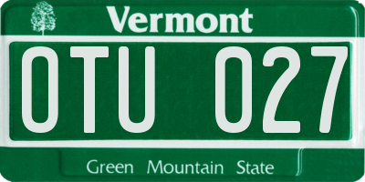 VT license plate OTU027