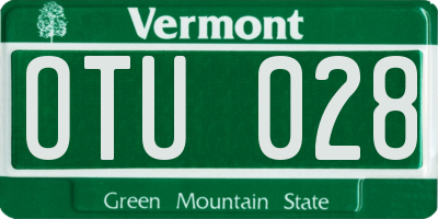 VT license plate OTU028