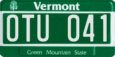 VT license plate OTU041