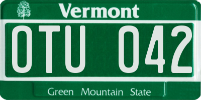 VT license plate OTU042