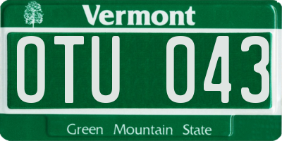 VT license plate OTU043
