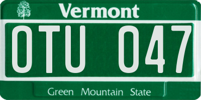 VT license plate OTU047