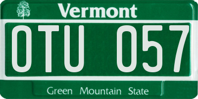 VT license plate OTU057